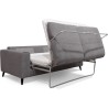 Canapé convertible - 3 places - SOAN - Tissu gris - 202 x 98 x 88 cm
