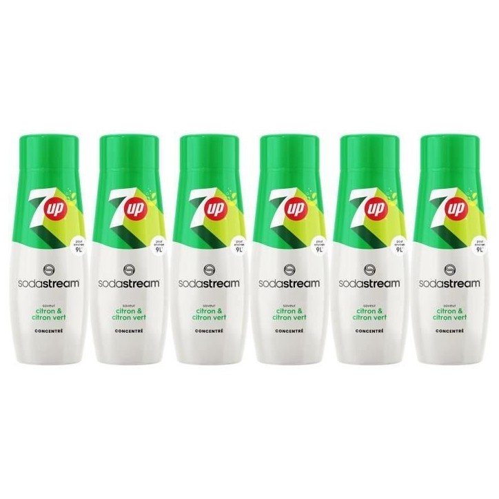 Concentrés SODASTREAM - Lot de 6 concentrés 7UP - Jusqu'a 54L de boissons - 440ml