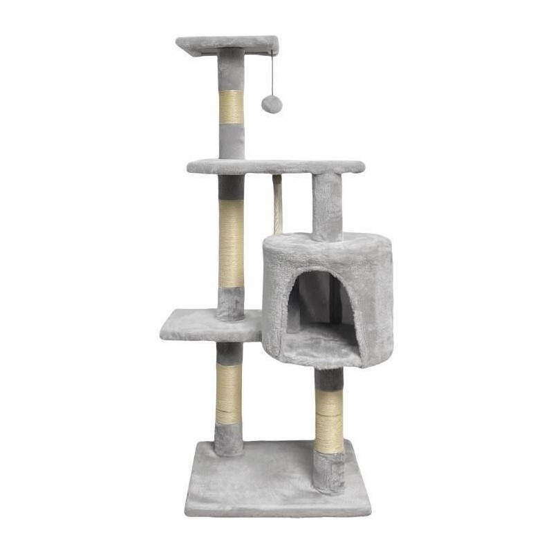 PALOMA Arbre a chat gris 40 x 40 x 114cm - 3 plateformes, 1 corde, 1 n PALOMA Arbre a chat gris 40 x 40 x 114cm - 3 plateformes, 1 corde, 1 n