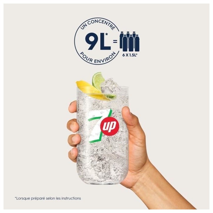 Concentrés SODASTREAM - Lot de 6 concentrés 7UP - Jusqu'a 54L de boissons - 440ml