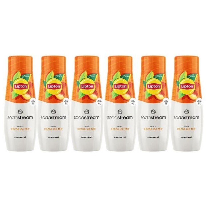 Concentrés SODASTREAM - Lot de 6 concentrés Lipton Ice Tea - Jusqu'a 54L de boissons - 440 ml Concentrés SODASTREAM - Lot de 6 concentrés Lipton Ice Tea - Jusqu'a 54L de boissons - 440 ml