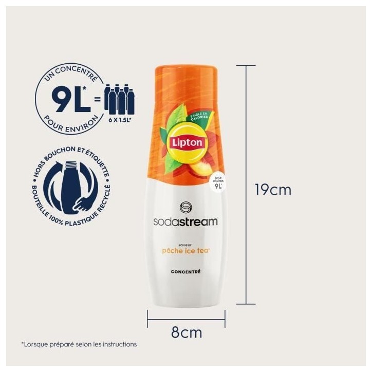 Concentrés SODASTREAM - Lot de 6 concentrés Lipton Ice Tea - Jusqu'a 54L de boissons - 440 ml Concentrés SODASTREAM - Lot de 6 concentrés Lipton Ice Tea - Jusqu'a 54L de boissons - 440 ml