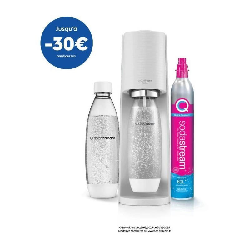 Machine a soda et eau pétillante SODASTREAM - TERRA Blanche - 2 boute