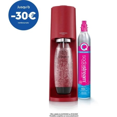 Machine a soda et eau pétillante SODASTREAM - TERRA Rouge - 1 bouteil