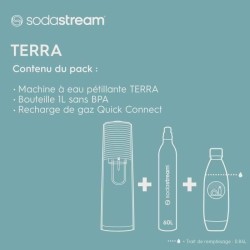 Machine a soda et eau pétillante SODASTREAM - TERRA Rouge - 1 bouteil