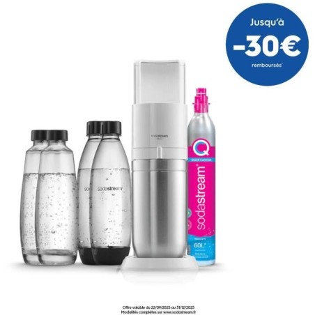 Machine a soda et eau pétillante SODASTREAM - DUO Blanche - 2 carafes