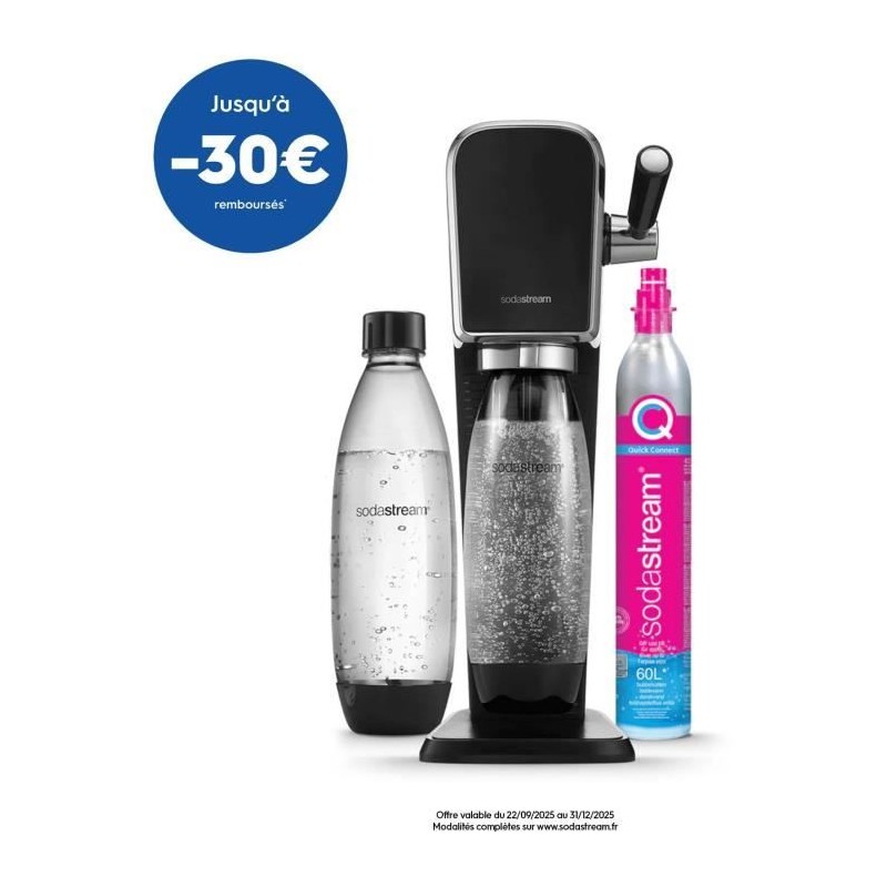 Machine a soda et eau pétillante SODASTREAM - ART Noire - 2 bouteille
