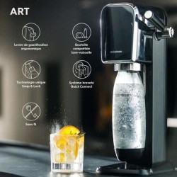 Machine a soda et eau pétillante SODASTREAM - ART Noire - 2 bouteille