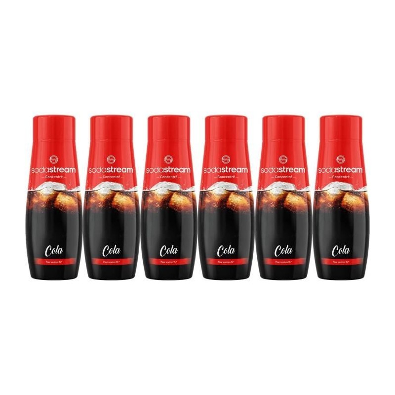 Concentrés SODASTREAM - Lot de 6 concentrés Cola - Jusqu'a 54L de bo Concentrés SODASTREAM - Lot de 6 concentrés Cola - Jusqu'a 54L de bo