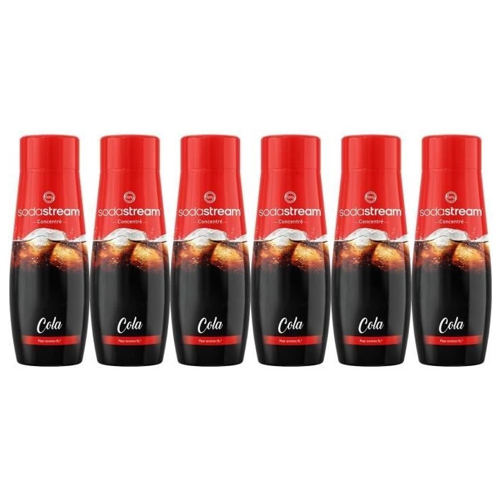 Concentrés SODASTREAM - Lot de 6 concentrés Cola - Jusqu'a 54L de boissons - 440ml