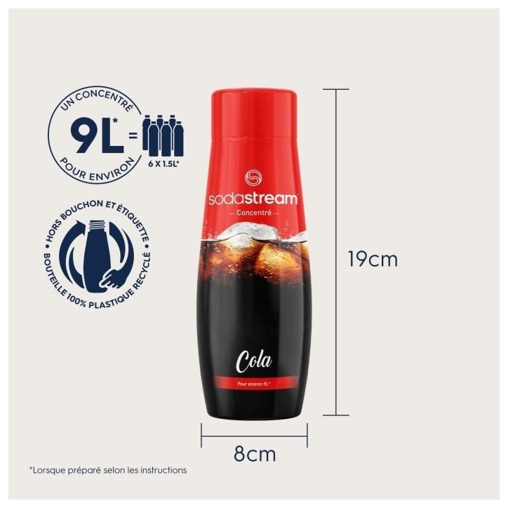 Concentrés SODASTREAM - Lot de 6 concentrés Cola - Jusqu'a 54L de boissons - 440ml