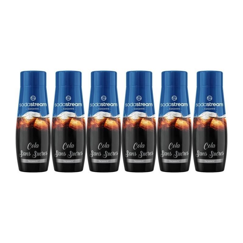 Concentrés SODASTREAM - Lot de 6 concentrés Cola sans sucres - Jusqu Concentrés SODASTREAM - Lot de 6 concentrés Cola sans sucres - Jusqu