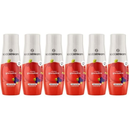 Concentrés SODASTREAM - Lot de 6 concentrés Grenadine sans sucres -