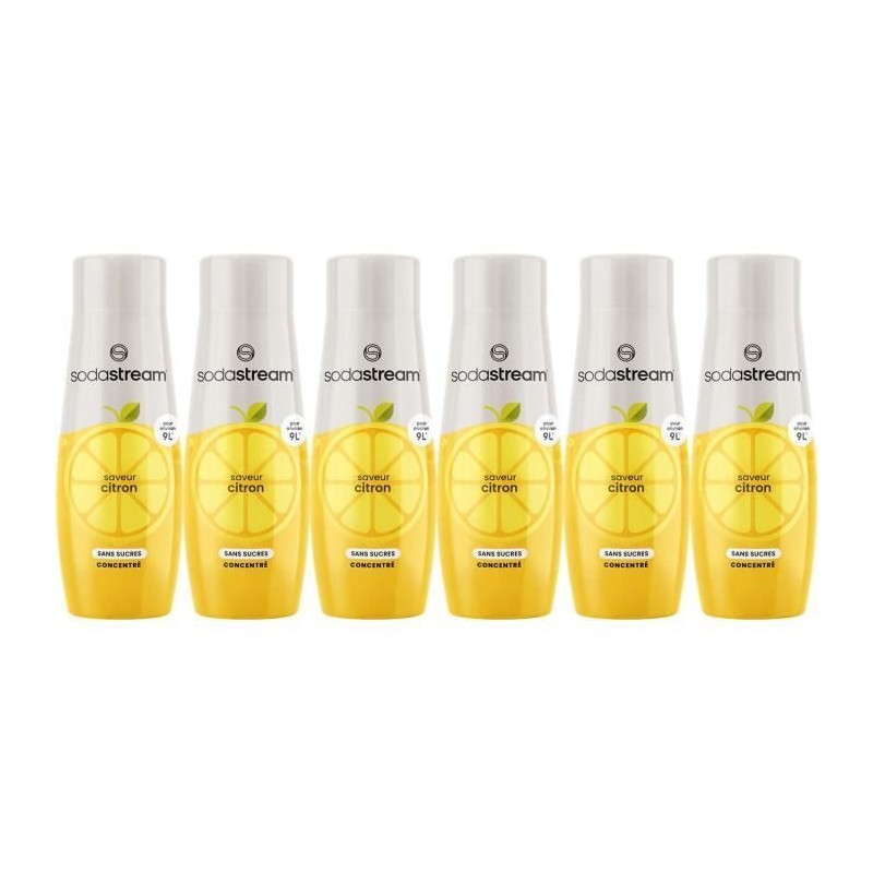 Concentrés SODASTREAM - Lot de 6 concentrés Citron sans sucres - Jus