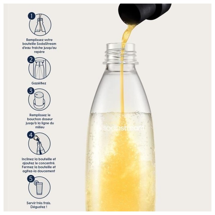 Concentrés SODASTREAM - Lot de 6 concentrés Citron sans sucres - Jusqu'a 54L de boissons - 440 ml Concentrés SODASTREAM - Lot de 6 concentrés Citron sans sucres - Jusqu'a 54L de boissons - 440 ml