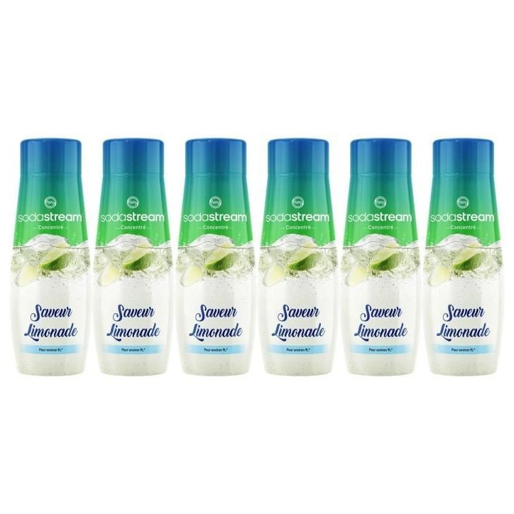 Concentrés SODASTREAM - Lot de 6 Concentrés Limonade - Jusqu'a 54L de boissons - 440ml