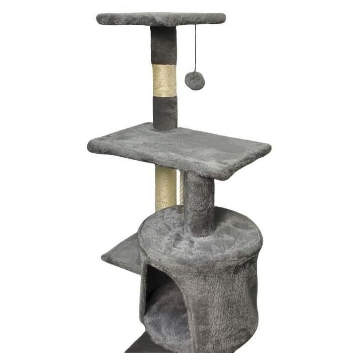 PALOMA Arbre a chat gris foncé 40 x 40 x 114cm - 3 plateformes, 1 corde, 1 niche , poteaux a griffer PALOMA Arbre a chat gris foncé 40 x 40 x 114cm - 3 plateformes, 1 corde, 1 niche , poteaux a griffer