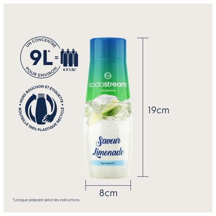 Concentrés SODASTREAM - Lot de 6 Concentrés Limonade - Jusqu'a 54L de boissons - 440ml