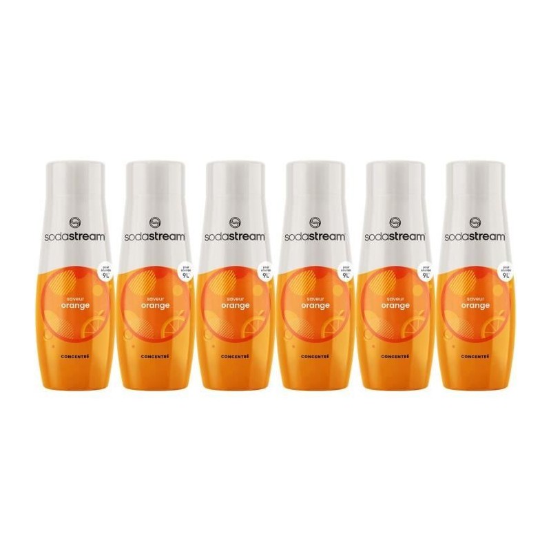 Concentrés SODASTREAM - Lot de 6 concentrés Orange - Jusqu'a 54L de