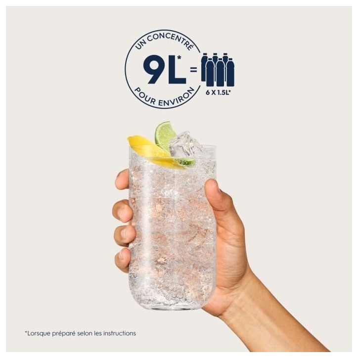 Concentrés SODASTREAM - Lot de 6 concentrés Limonade sans sucres - Jusqu'a 54L de boissons - 440 ml Concentrés SODASTREAM - Lot de 6 concentrés Limonade sans sucres - Jusqu'a 54L de boissons - 440 ml