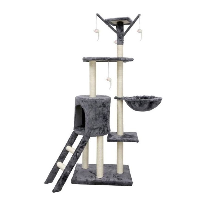 JIPSY Arbre a chat gris 79 x 34 x 138 cm - 3 plateformes, 1 perchoir, JIPSY Arbre a chat gris 79 x 34 x 138 cm - 3 plateformes, 1 perchoir,