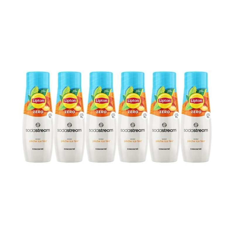 Concentrés SODASTREAM - Lot de 6 concentrés Lipton Ice Tea Zéro suc Concentrés SODASTREAM - Lot de 6 concentrés Lipton Ice Tea Zéro suc