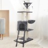 JIPSY Arbre a chat gris 79 x 34 x 138 cm - 3 plateformes, 1 perchoir,