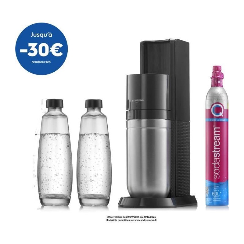 Machine a soda et eau pétillante SODASTREAM - DUO Noire - 2 carafes e Machine a soda et eau pétillante SODASTREAM - DUO Noire - 2 carafes e