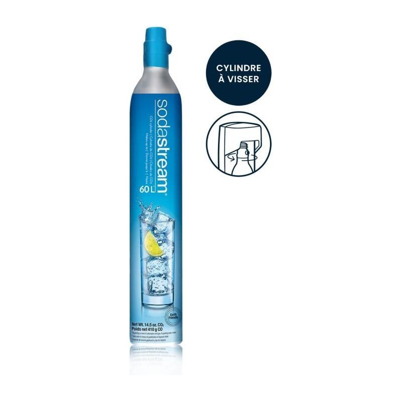 Recharge Gaz SODASTREAM - Systeme original a viser - Jusqu'a 60L d'eau Recharge Gaz SODASTREAM - Systeme original a viser - Jusqu'a 60L d'eau