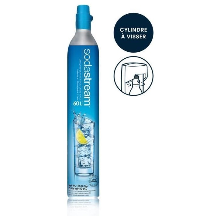 Recharge Gaz SODASTREAM - Systeme original a viser - Jusqu'a 60L d'eau gazéifier Recharge Gaz SODASTREAM - Systeme original a viser - Jusqu'a 60L d'eau gazéifier