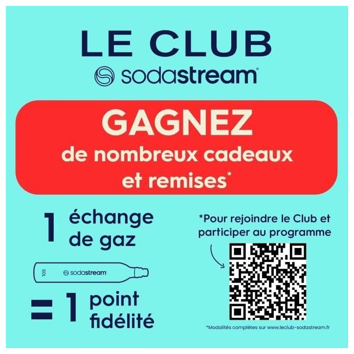 Recharge Gaz SODASTREAM - Systeme original a viser - Jusqu'a 60L d'eau gazéifier Recharge Gaz SODASTREAM - Systeme original a viser - Jusqu'a 60L d'eau gazéifier
