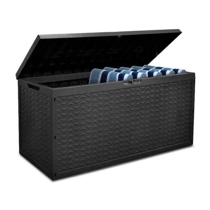 TOOD Malle / coffre de rangement en résine 330 L - 120 x 45 x 60 cm - Gris anthracite TOOD Malle / coffre de rangement en résine 330 L - 120 x 45 x 60 cm - Gris anthracite