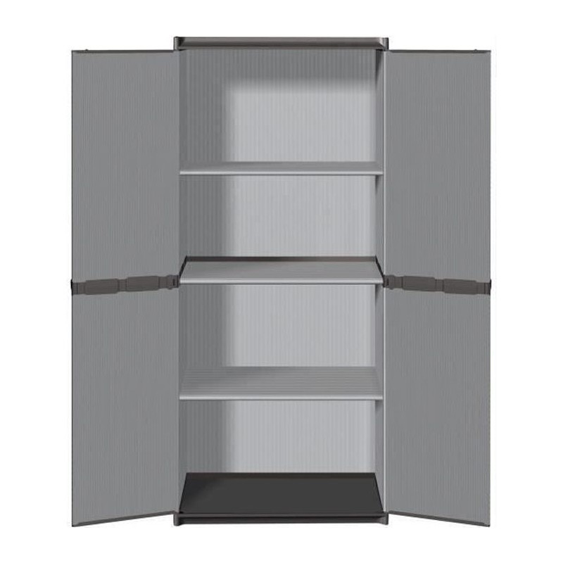 Armoire de rangement haute en résine TOOD - 3 tablettes - Gris Armoire de rangement haute en résine TOOD - 3 tablettes - Gris