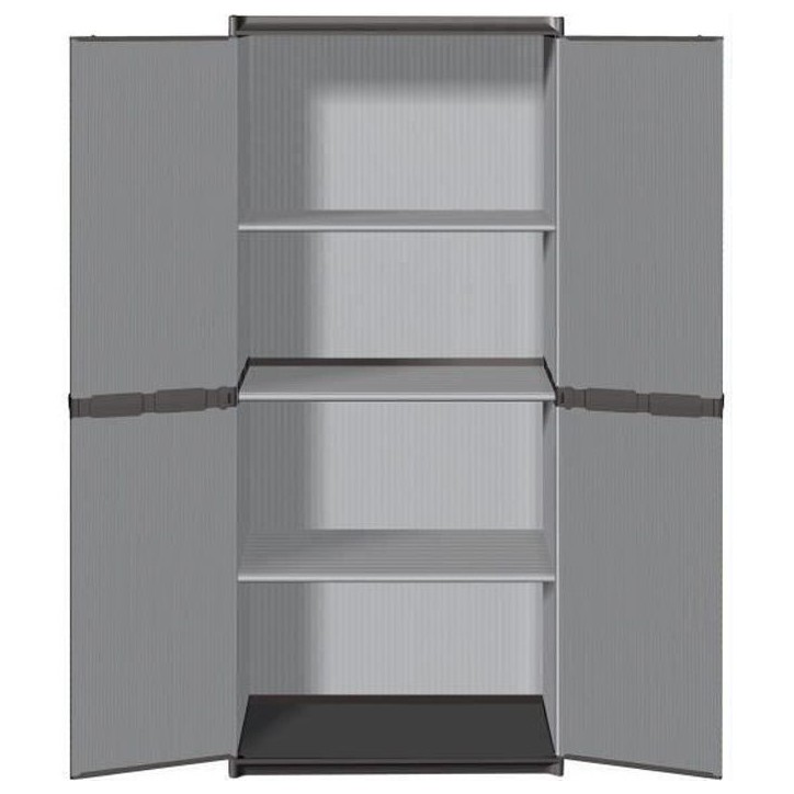 Armoire de rangement haute en résine TOOD - 3 tablettes - Gris Armoire de rangement haute en résine TOOD - 3 tablettes - Gris