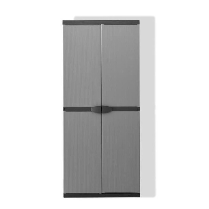 Armoire de rangement haute en résine TOOD - 3 tablettes - Gris Armoire de rangement haute en résine TOOD - 3 tablettes - Gris