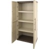 Armoire de rangement haute en résine TOOD - 3 tablettes - Taupe/écru