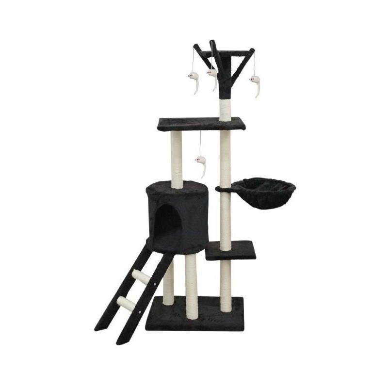 JIPSY Arbre a chat noir 79 x 34 x 138 cm - 3 plateformes, 1 perchoir, JIPSY Arbre a chat noir 79 x 34 x 138 cm - 3 plateformes, 1 perchoir,