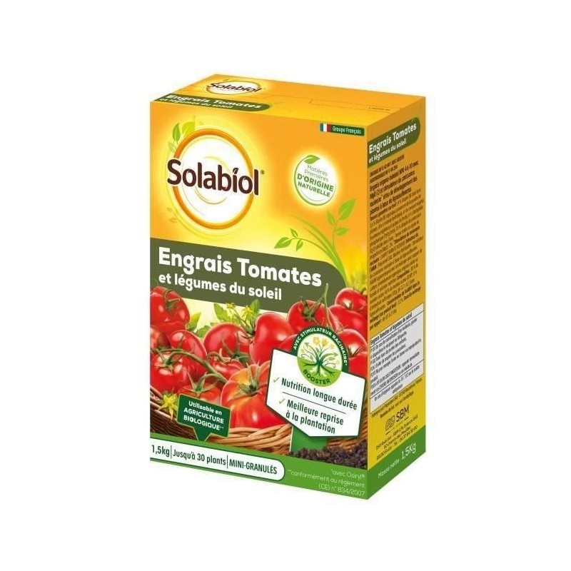 SOLABIOL SOTOMY15 Engrais Tomates Et Légumes Fruits - 1,5 Kg SOLABIOL SOTOMY15 Engrais Tomates Et Légumes Fruits - 1,5 Kg