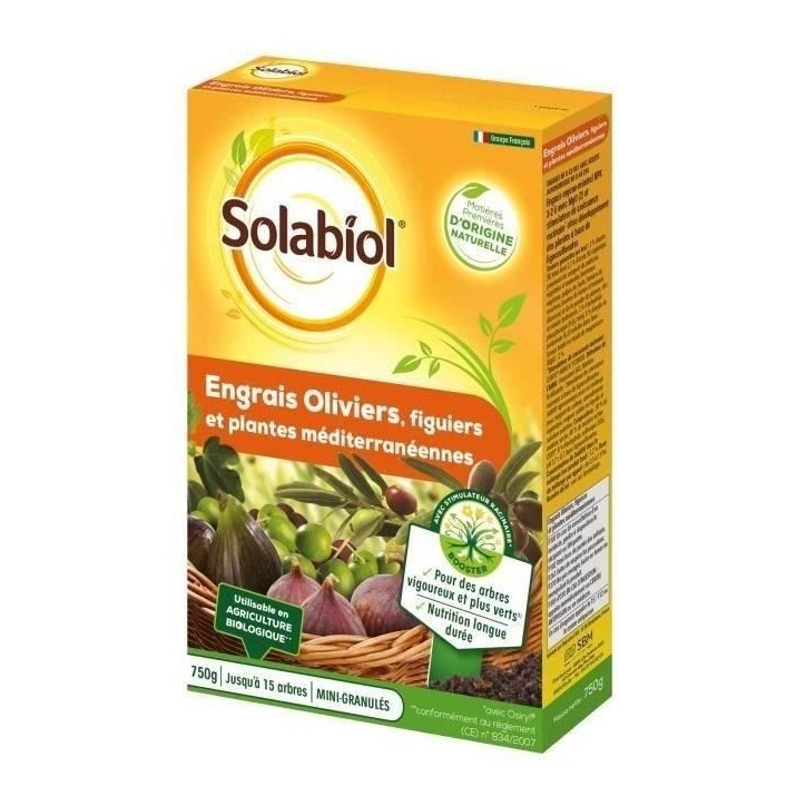 Solabiol SOLIVY750 Engrais Oliviers Et Figuiers 750 G, Utilisable en Agriculture Biologique Solabiol SOLIVY750 Engrais Oliviers Et Figuiers 750 G, Utilisable en Agriculture Biologique