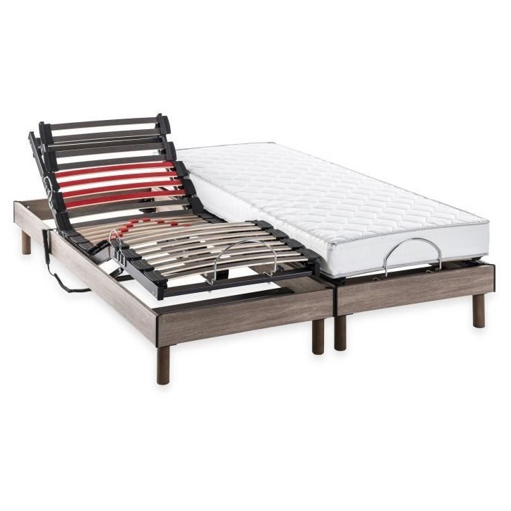Ensemble matelas+sommier relaxation électrique COMFORT - 2x80x200 cm - Matelas mousse - DEKO DREAM Samba Ensemble matelas+sommier relaxation électrique COMFORT - 2x80x200 cm - Matelas mousse - DEKO DREAM Samba
