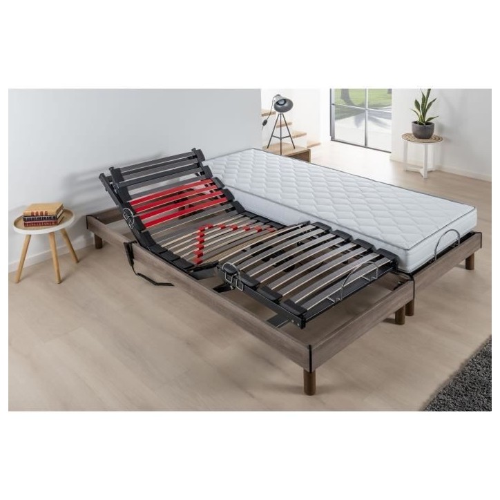Ensemble matelas+sommier relaxation électrique COMFORT - 2x80x200 cm - Matelas mousse - DEKO DREAM Samba Ensemble matelas+sommier relaxation électrique COMFORT - 2x80x200 cm - Matelas mousse - DEKO DREAM Samba