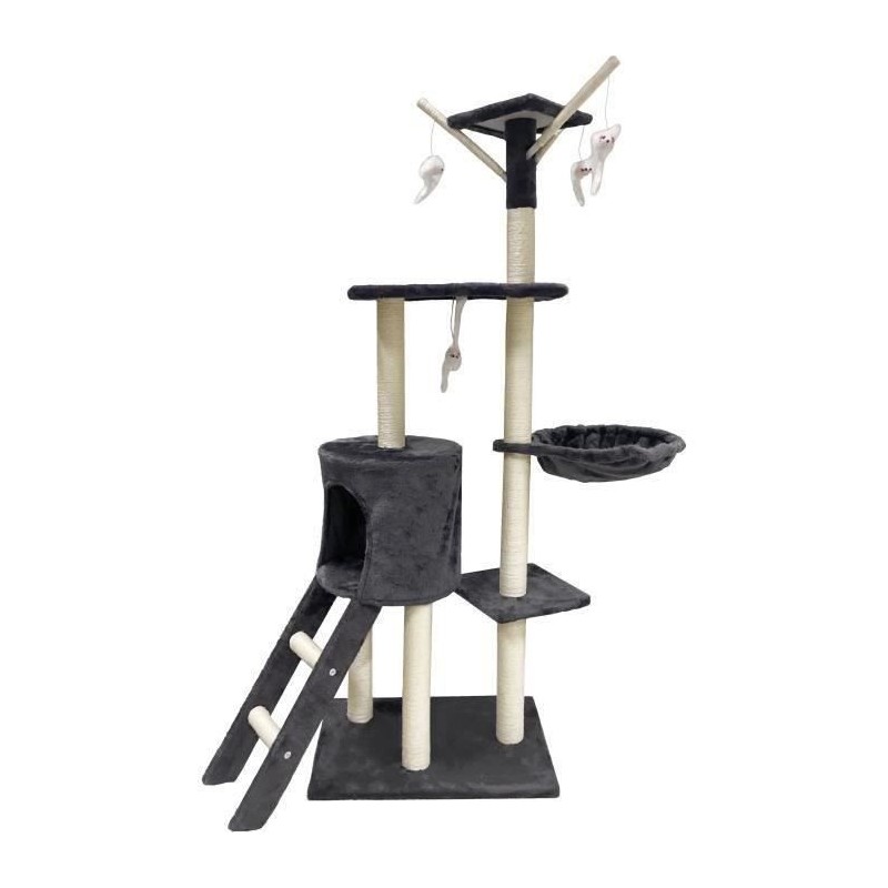 JIPSY Arbre a chat gris foncé 79 x 34 x 138 cm - 3 plateformes, 1 per JIPSY Arbre a chat gris foncé 79 x 34 x 138 cm - 3 plateformes, 1 per