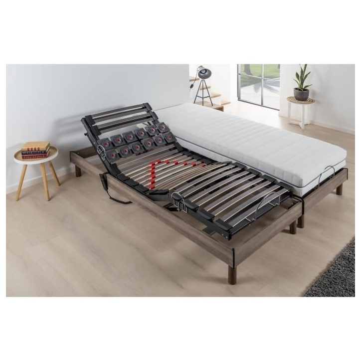 Ensemble matelas + sommier relaxation électrique ERGO 2 Dreamzone - 2x90x200 cm - Ressorts ensachés - DEKO DREAM Ergo 2 Ensemble matelas + sommier relaxation électrique ERGO 2 Dreamzone - 2x90x200 cm - Ressorts ensachés - DEKO DREAM Ergo 2