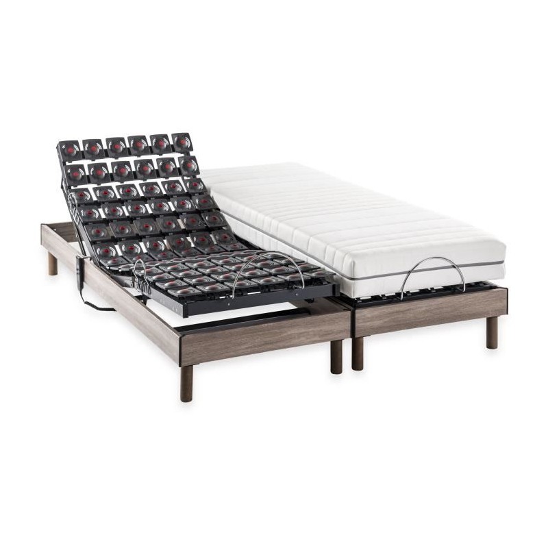 Ensemble relaxation électrique matelas + sommier - 2x80x200 cm - Mate Ensemble relaxation électrique matelas + sommier - 2x80x200 cm - Mate