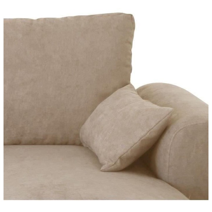 Canapé d'angle convertible réversible MAX - Méridienne avec coffre - Tissu camel - L 240 x P 143 x H 85 cm Canapé d'angle convertible réversible MAX - Méridienne avec coffre - Tissu camel - L 240 x P 143 x H 85 cm