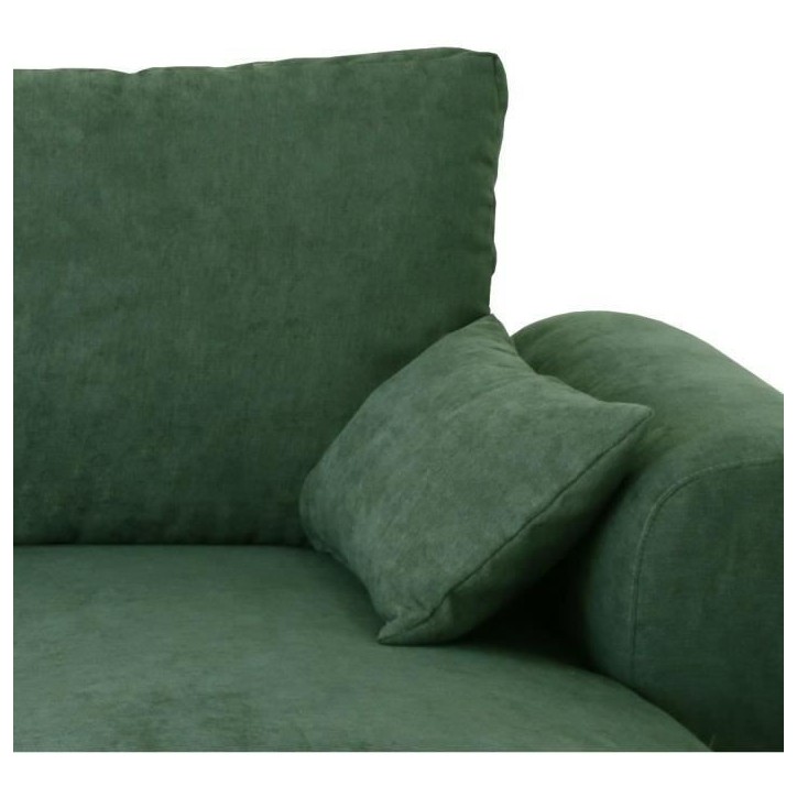 Canapé d'angle convertible réversible MAX - Méridienne avec coffre - Tissu vert - L 240 x P 143 x H 85 cm Canapé d'angle convertible réversible MAX - Méridienne avec coffre - Tissu vert - L 240 x P 143 x H 85 cm