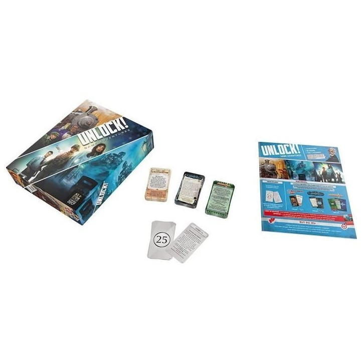 Asmodée - Space Cowboys - Unlock! : Game Adventures - Unbox Now - Jeu de société - a partir de 10 ans - 1 a 6 joueurs - 60 mi Asmodée - Space Cowboys - Unlock! : Game Adventures - Unbox Now - Jeu de société - a partir de 10 ans - 1 a 6 joueurs - 60 mi