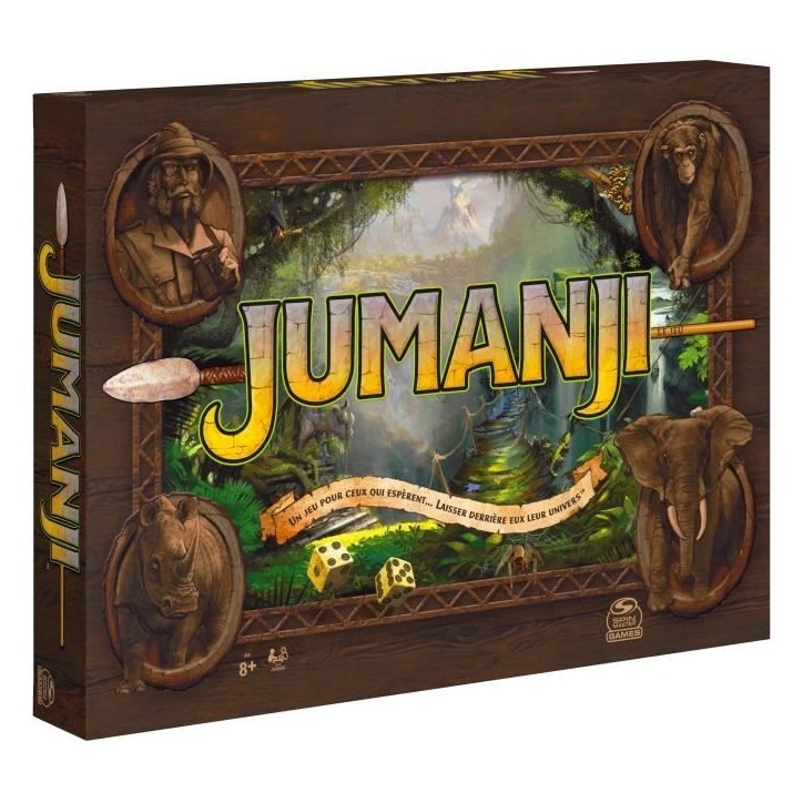 Jumanji le jeu - SPIN MASTER - Edition Rétro - Jeu de plateau pour Toute La Famille ou entre Adultes Jumanji le jeu - SPIN MASTER - Edition Rétro - Jeu de plateau pour Toute La Famille ou entre Adultes