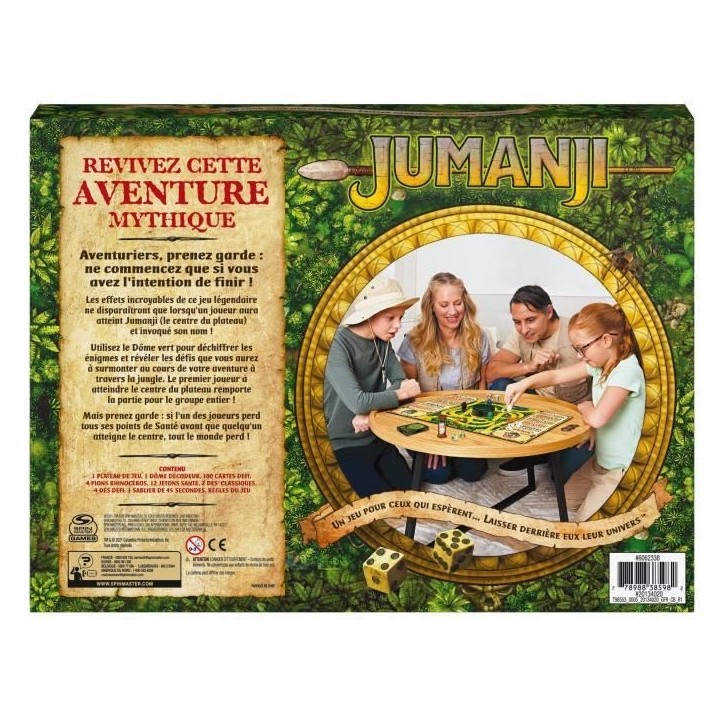 Jumanji le jeu - SPIN MASTER - Edition Rétro - Jeu de plateau pour Toute La Famille ou entre Adultes Jumanji le jeu - SPIN MASTER - Edition Rétro - Jeu de plateau pour Toute La Famille ou entre Adultes