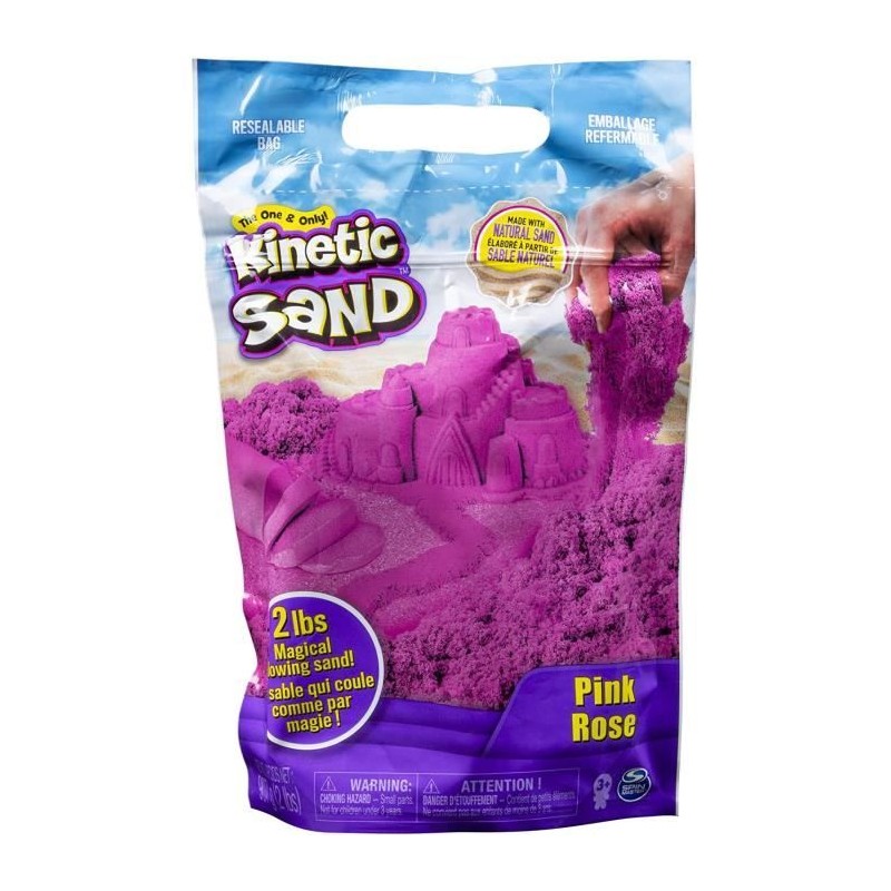Kinetic Sand - Recharge Sable Rose - 907g - Pour Enfant des 3 ans - SP Kinetic Sand - Recharge Sable Rose - 907g - Pour Enfant des 3 ans - SP